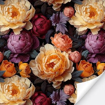 Oxdigi Floral Oil Painting Peel and Stick Wallpaper - 23.6 x 196.9 in - Easy to Apply Removable Wallpaper for Bedroom and Bathroom - Renter-Friendly Contact Paper - Vibrant Blooms