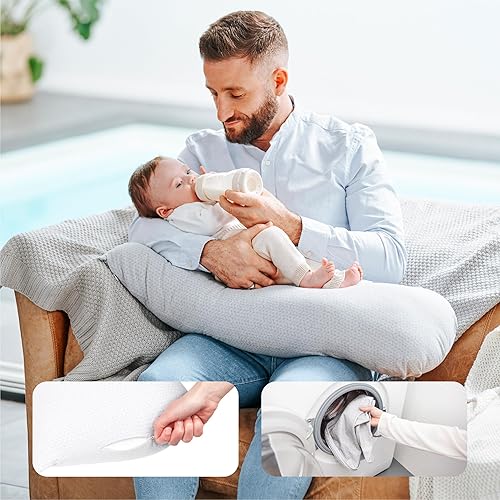 Miniatura 2 de Babymoov XXL B.Love - Almohada de maternidad  Almohada corporal orgánica de primera calidad para dormir y dormir de lado (certificado OEKO-TEX)