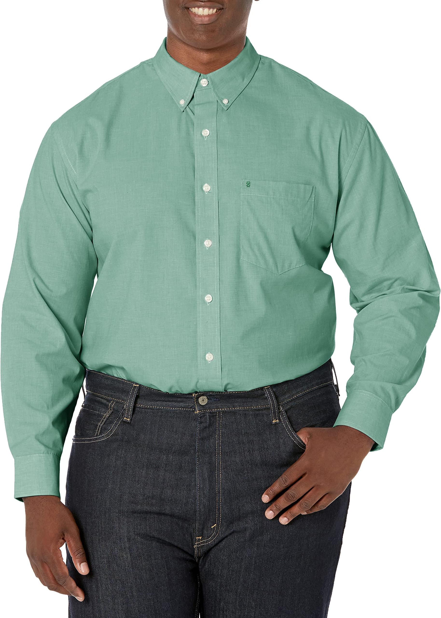 IzodMen's Big and Tall Button Down Long Sleeve Performance Solid Shirt (Discontinued)