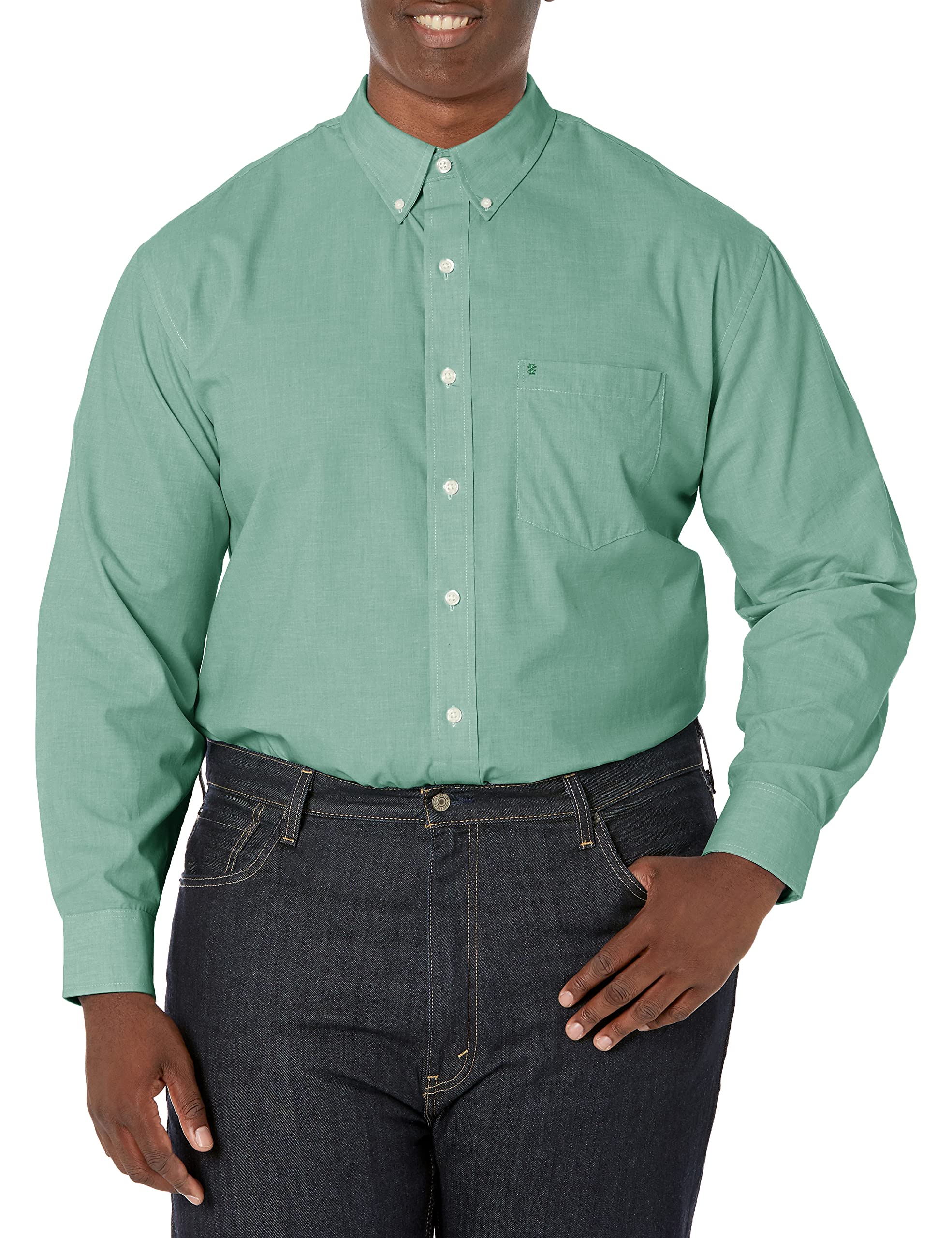 IzodMen's Big and Tall Button Down Long Sleeve Performance Solid Shirt (Discontinued)