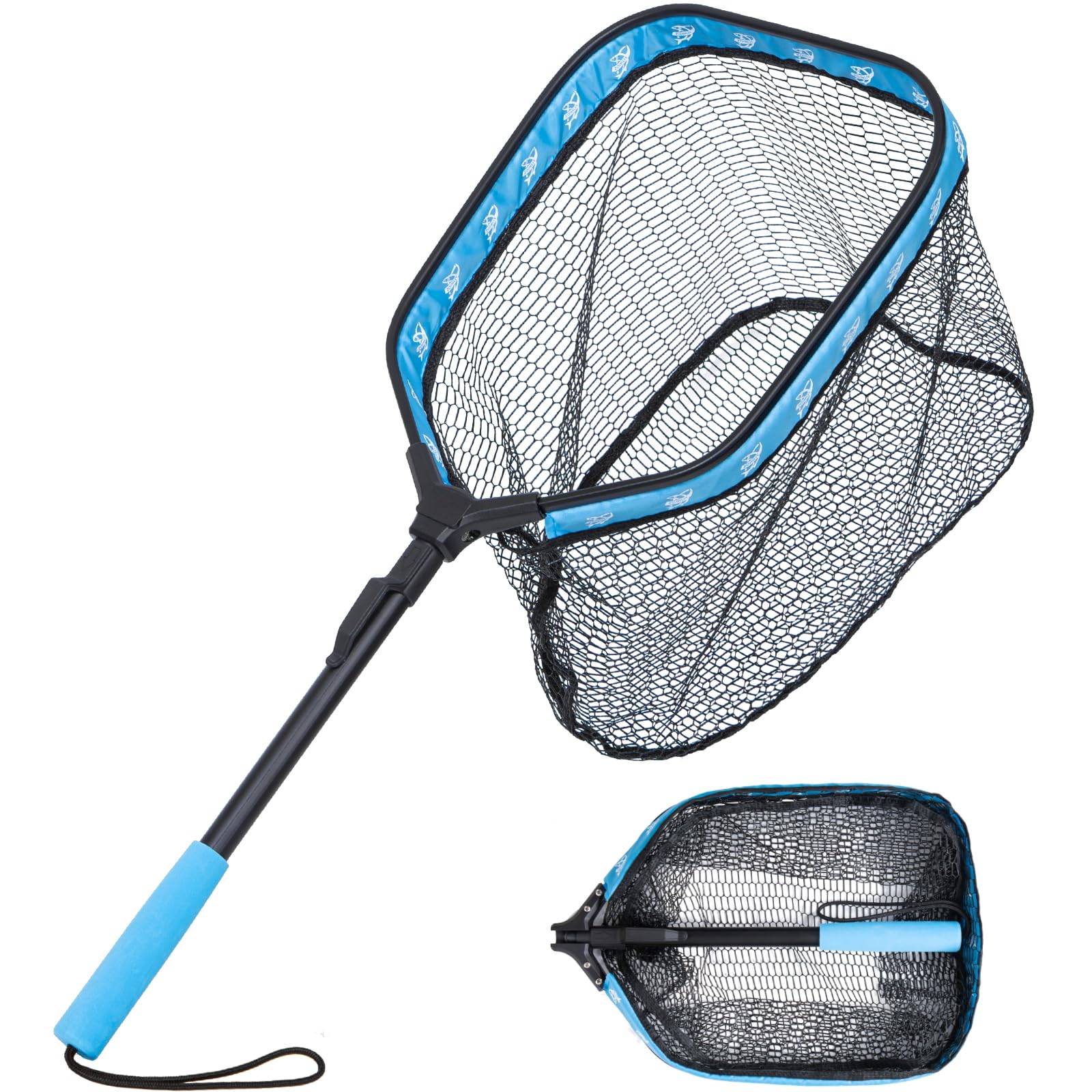 Amazon.com : Floating Fishing Net, Collapsible Landing Net, Fish Net with  Rubber Coated Polyethylene Netting for Bass, Trout, Fly Fishing, Kayak &  Boat Fishing : Sports & Outdoors