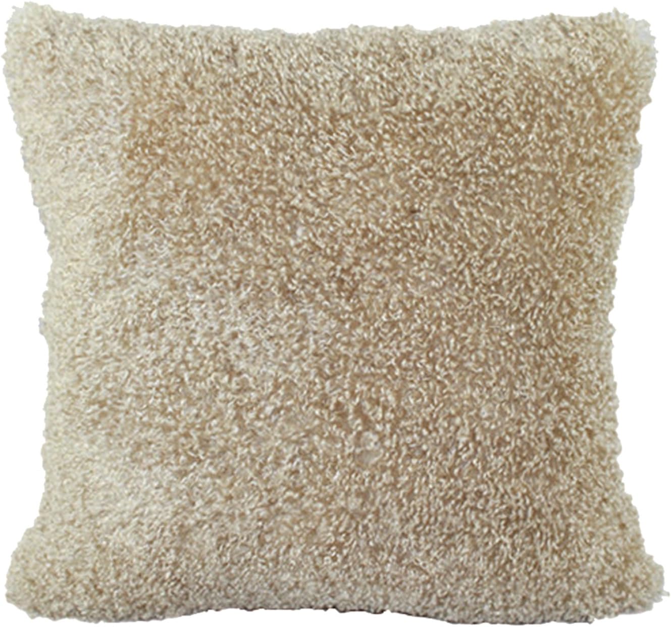 Warm Plush Faux Fur Throw Pillow Case Pillow Shell Cushion Cover Pillowcase (Cover Only 20" x 20", Beige)