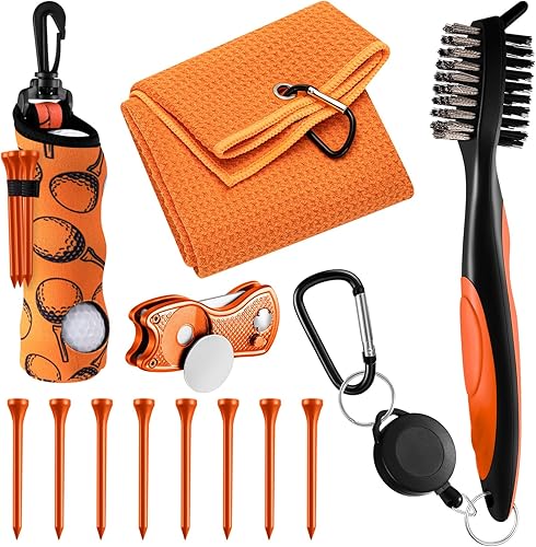 Miniatura 8 de Liliful Kit de Accesorios de Golf de 12 Piezas, Incluye Bolsa para Pelotas de Golf con Gancho, Toalla, Tees, Marcador de Pelota Magnético
