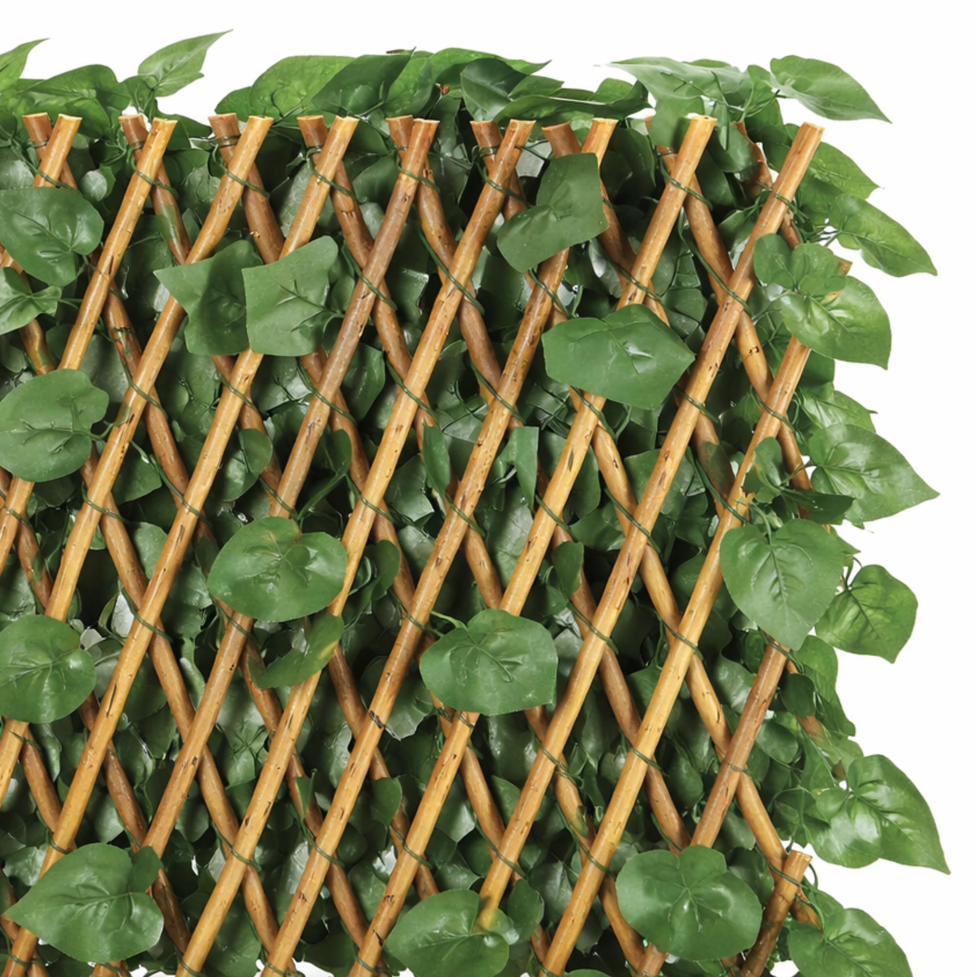 HAVENURA Artificial Maple Leaf Willow Extendable Trellis Plastic Hedge Garden Fence Screening Privacy. (Dark Green, 100x200cm) (Maple Leaf (1 Pack)) - 5