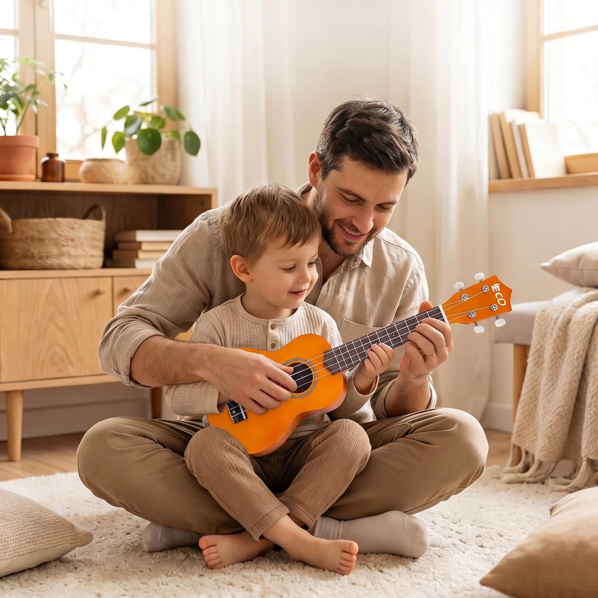 Kit per principianti di ukulele soprano per bambini e principianti, ukulele da 21 pollici con libro di canzoni, custodia, cinturino, accordatore, corde e plettri - Blu