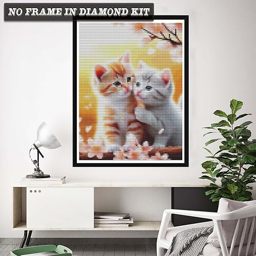 Miniatura 3 de Wergund - Kits de pintura de diamantes de gato, kit de pintura de diamante, bordado de diamantes de imitación de cristal de punto de cruz, arte y