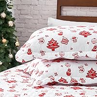 Vista 5 de EHEYCIGA Juego de edredón de Navidad tamaño Queen con estampado de árbol de Navidad, juego de ropa de cama reversible de 3 piezas, colcha ligera