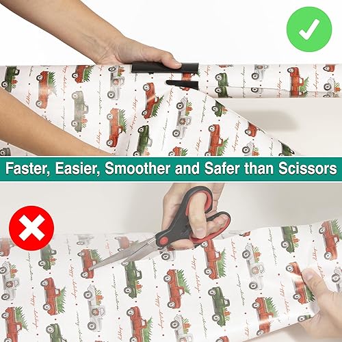 Miniatura 4 de Seven Hills Cortador de papel de regalo, paquete de 2 cortadores de envoltura de regalo para eventos especiales, fácil de deslizar, cortador de