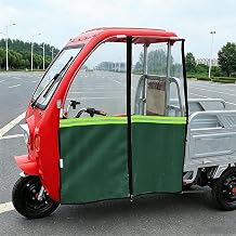 Electric Cargo Tricycle Canopy,Tricycle Cover Electric Tricycle Covers,3 Wheel Motorcycle Cargo Trike Tarpaulin,Transparent Rain Curtain Fully Wrapped Design,Easy Entry and Exit Cover(Green)