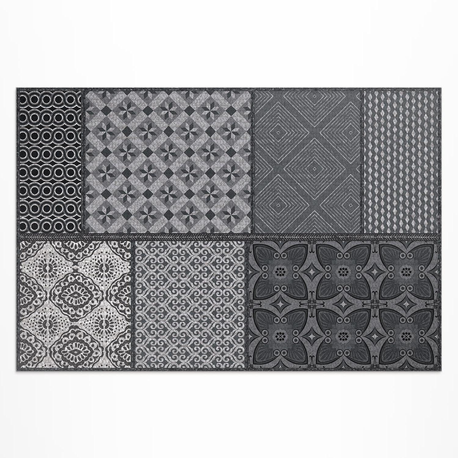 Tapis d'extérieur pour balcon terrasse jardin étanche en PVC rectangle 80x120cm