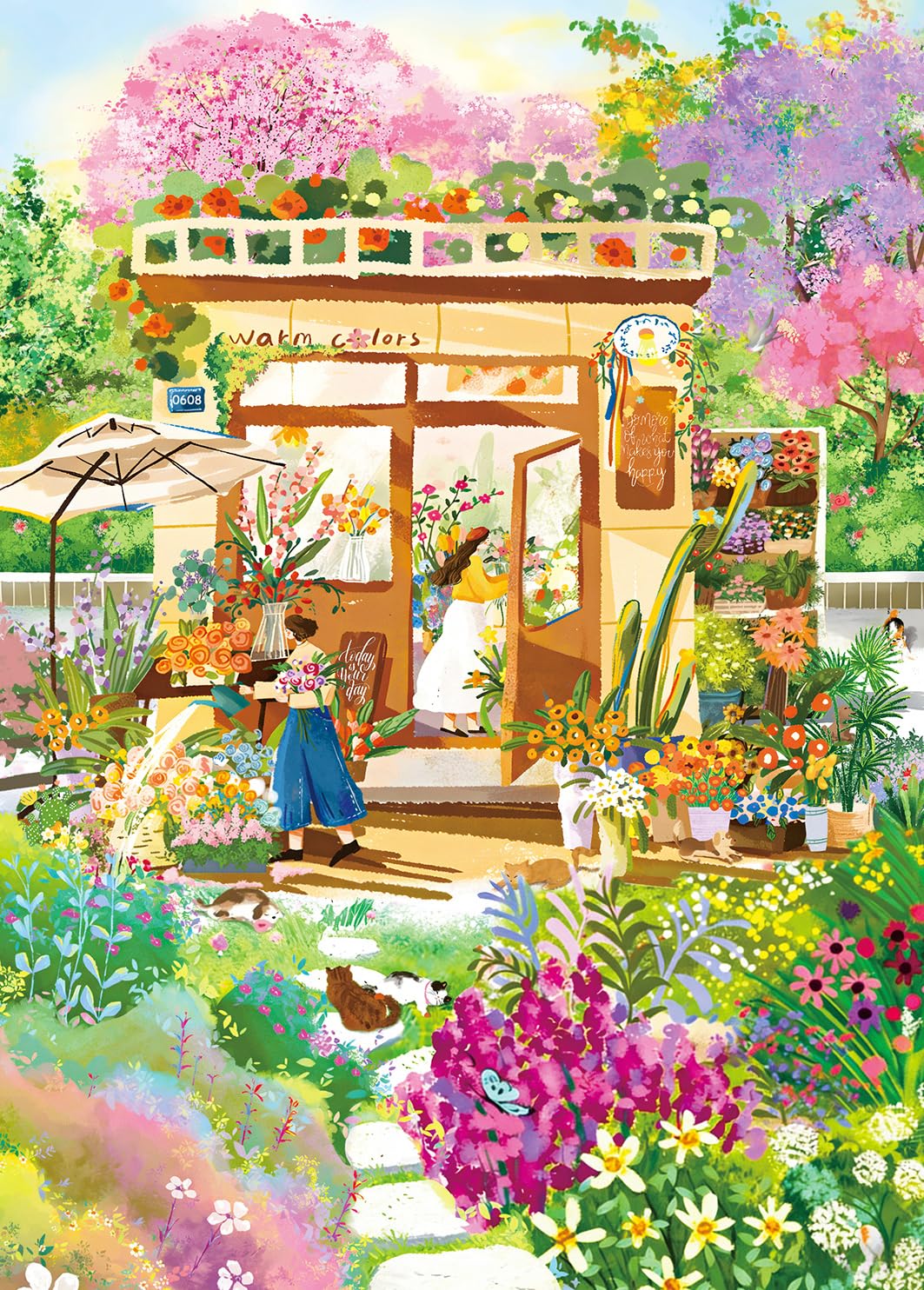 Puzzles 1000 Pieces for Adults jigsaw puzzles for adults-Warm Florist's-1000 Piece Puzzle Classic Educational Games Beautiful Decoration Puzzle โ image 1