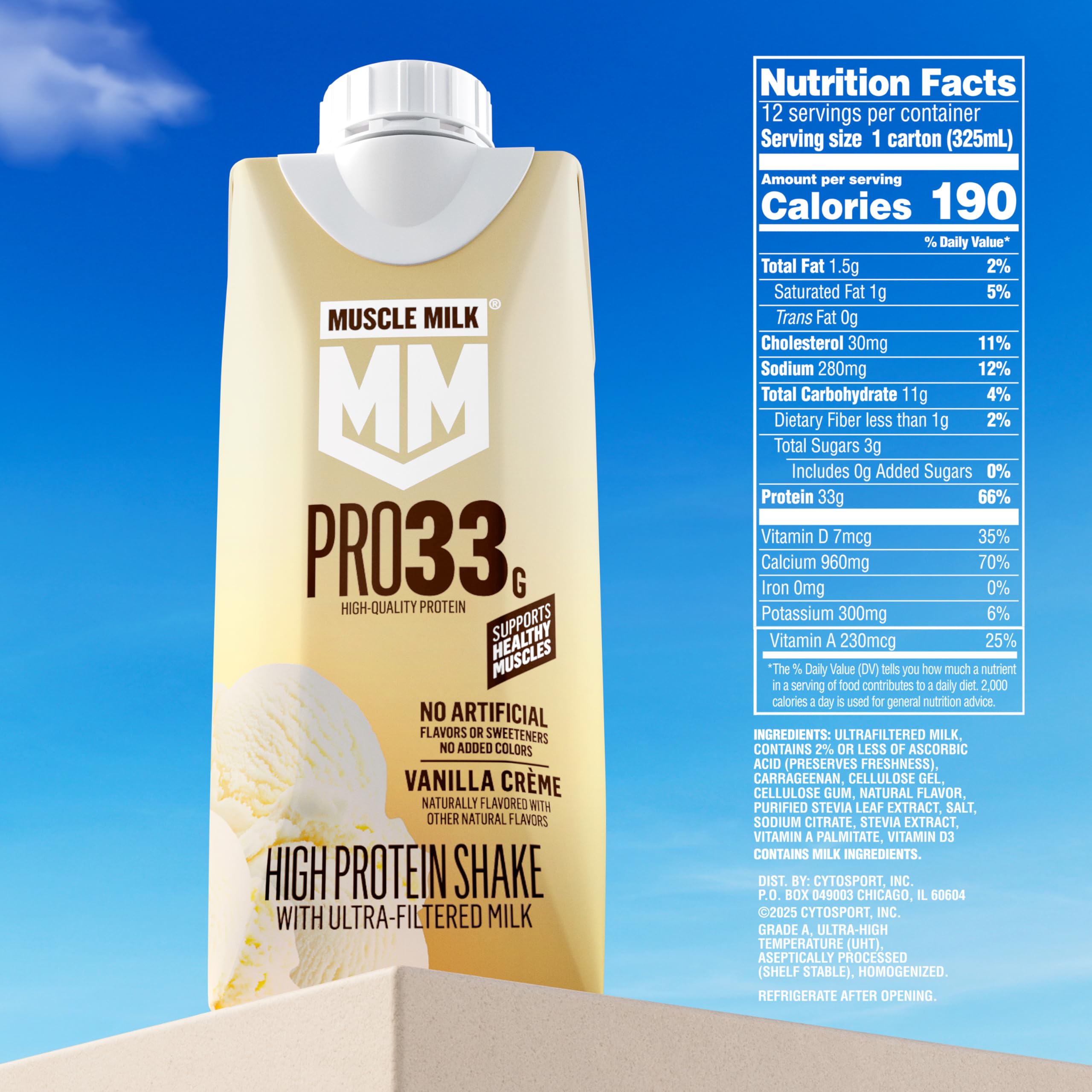 Muscle Milk Pro Liquid High Protein Shake, Vanilla Creme, 11 Fl Oz (Pack of 12) — Amazon image 2