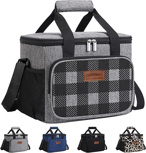 Lonchera reutilizable aislada para mujereshombres, bolsa de almuerzo a prueba de fugas con correa ajustable para el hombro, bolsillo frontal con disponible en Yaxa Peru