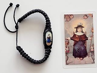 Nino de Atocha Oracion de Bosillo y Pulcera Tejida