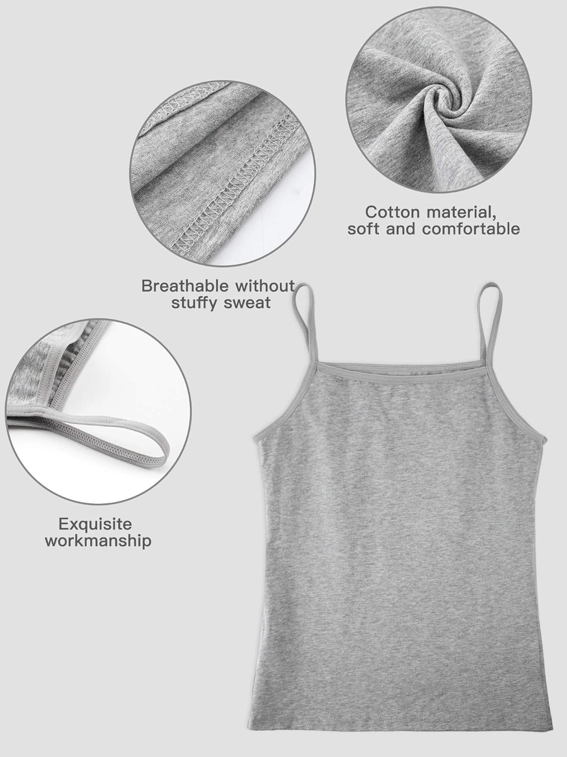 SATINIOR 4 Pieces Girls Dance Tank Top Sleeveless Spaghetti Strap Crop Tank Top for Dancewear - Image 4