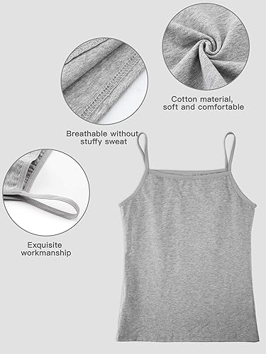 Vista 4 de SATINIOR Camiseta sin mangas con tirantes delgados, 4 piezas para niñas