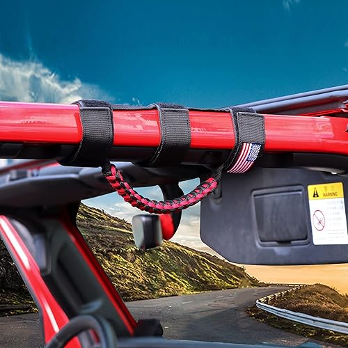 Miniatura 6 de BESTAOO 2 asas de agarre para barra antivuelco, mango de agarre de paracaídas para Jeep Wrangler YJ TJ JK JL y Gladiator JT 1955-2022 UTV ATV, apto