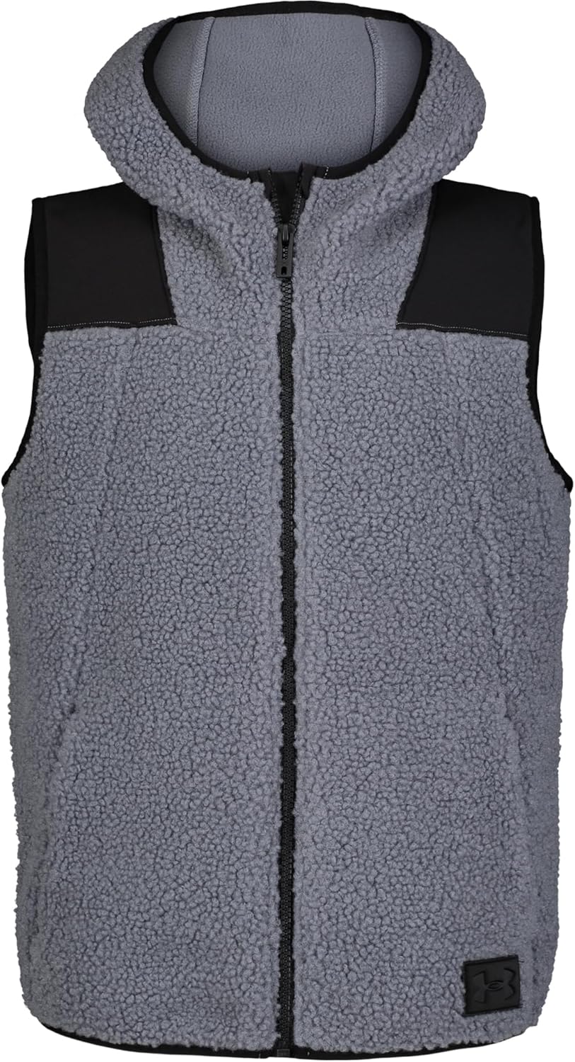 Under Armour Boys' Vest, Zip-up Or Button-up Style, Hooded, Lightweight & Warm