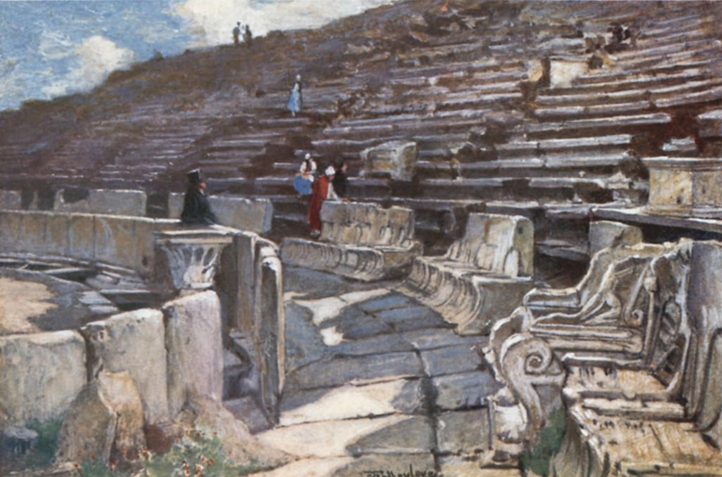 Poster décoration maison théâtre de Dionysos Athènes peinture graffiti mural 60x90 - 5