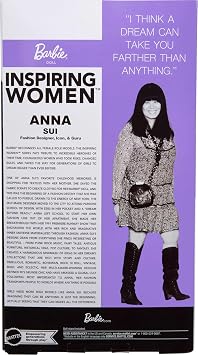 Barbie Inspiring Women Anna Sui Doll Collectible in Boho Chic Black Dress Outfit with Boots, Sunglasses, Perfume Accessory