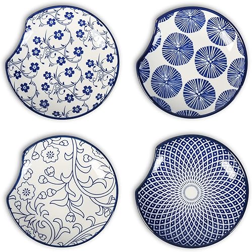 Selamica Soporte de cuchara de cerámica para encimera de estufa, soporte de cuchara de cocina de 4.6 pulgadas para encimera de cocina, soporte