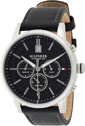Tommy Hilfiger Men's Analogue Quartz Watch with Leather Strap 1791630 :  Amazon.co.uk: Watches