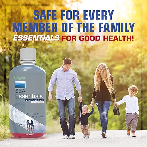 Miniatura 6 de Wellgenix Sea Essentials - Vitamina líquida de calcio coral para alta absorción, suplemento multivitamínico nutricional, sabor a bayas de mar, 32
