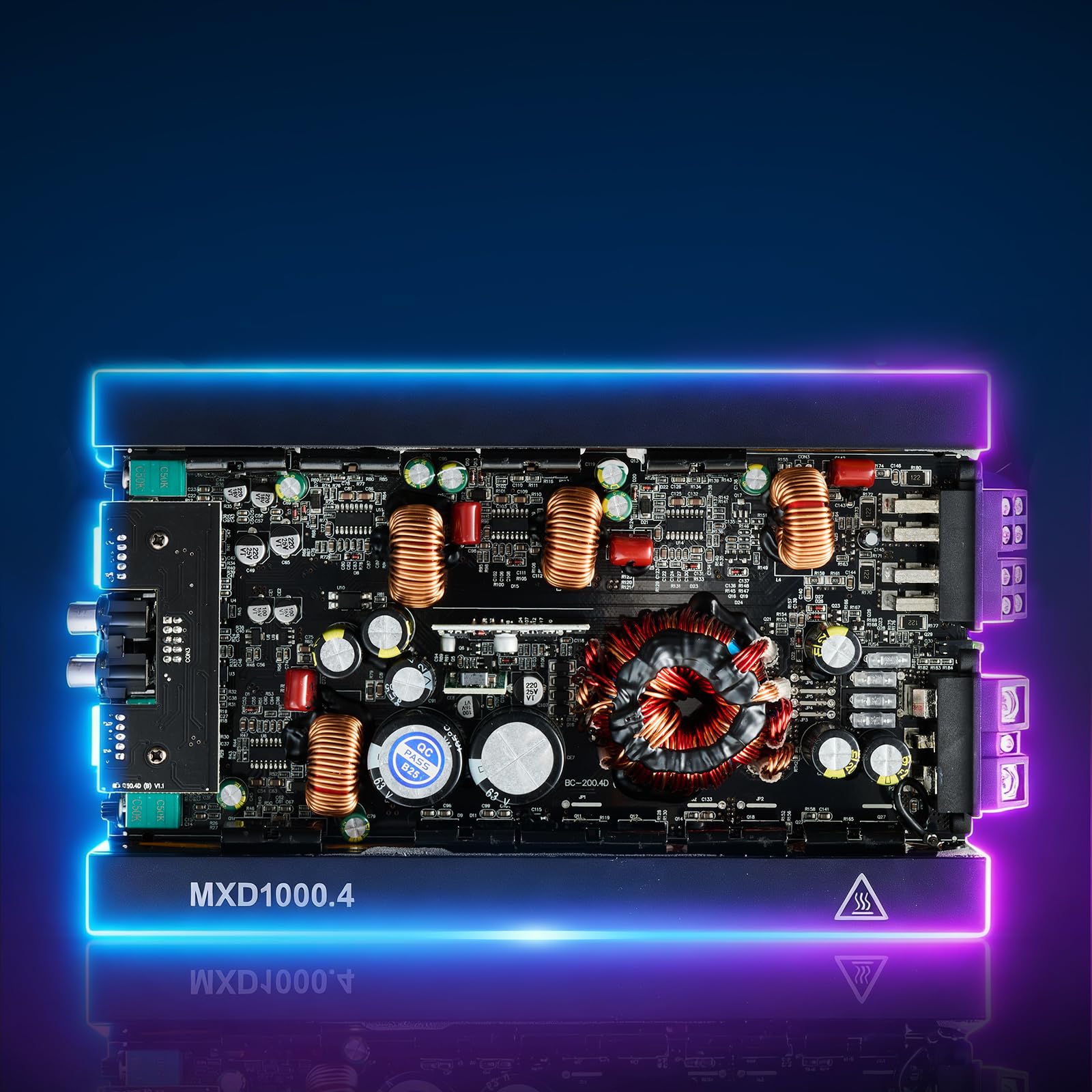 VEVOR Amplificatore Audio per Auto a 4 Canali Potenza a Ponte di Classe D max. 4x500 W a 4 Ohm/4x1000 W a 2 Ohm, Amplificatore per Vericoli Multicanale 14,4V CC Larghezza di Banda 15 Hz-30 kHz