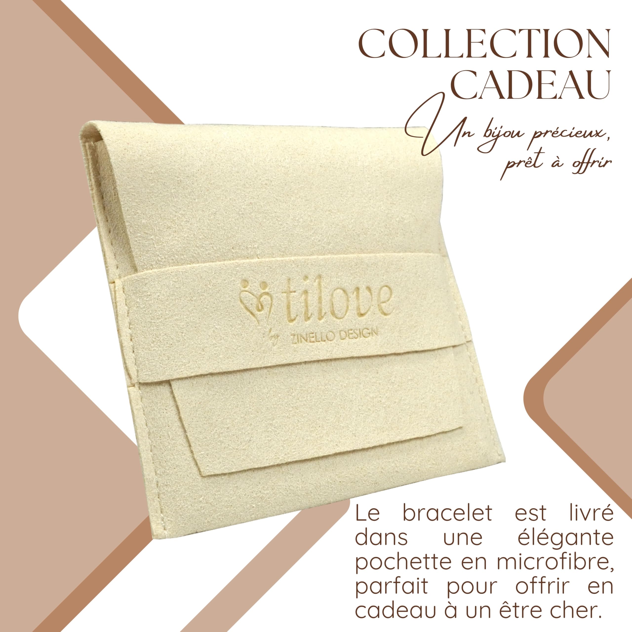 TILOVE - Bracelet Femme en Pierre Naturelle – Pierre de Lithothérapie, Chakra et Bien-Être – Trèfle Porte-Bonheur en Acier Inoxydable – Conçu en France – Idée Cadeau Fête des Mères
