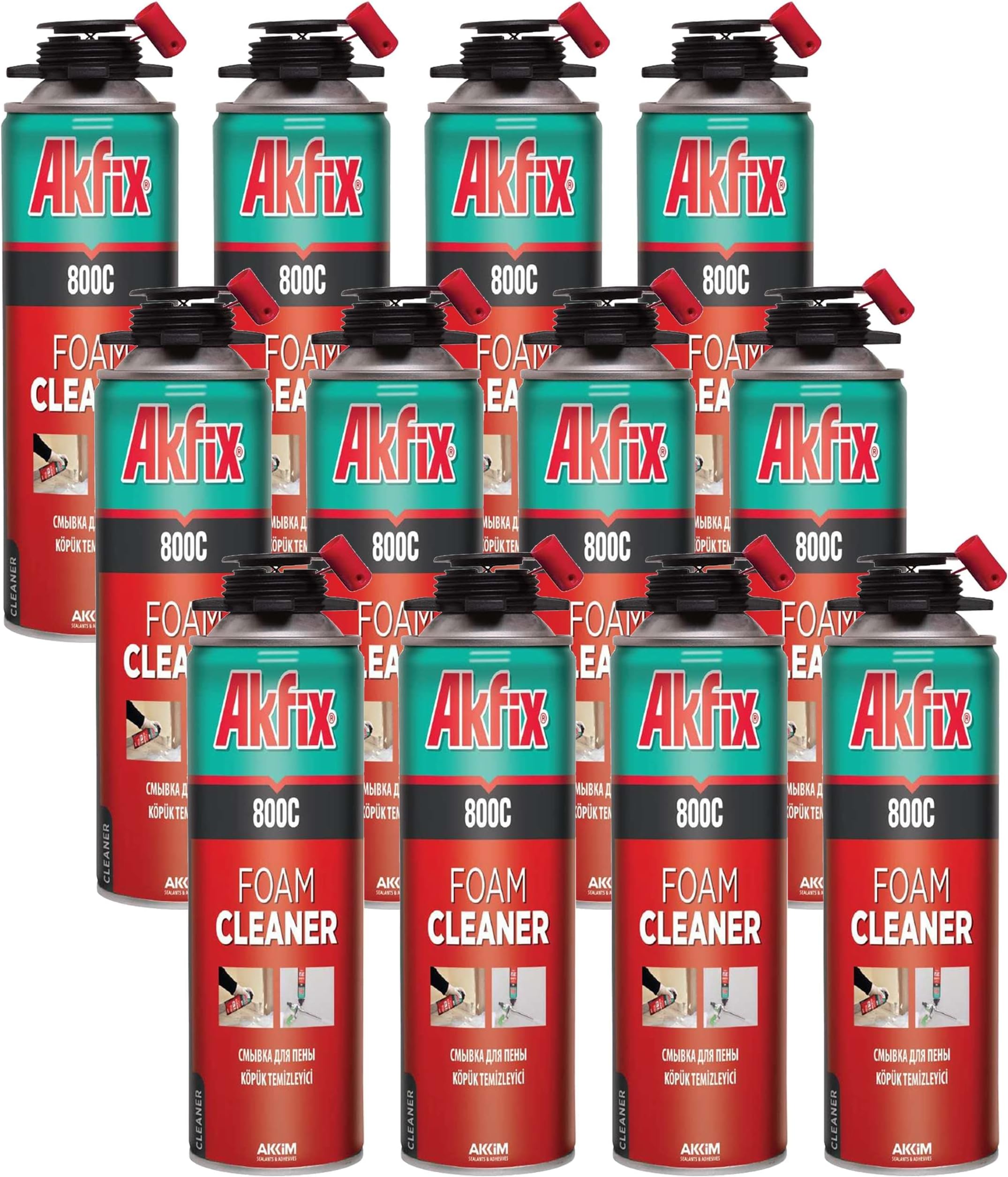 Akfix Dispending Foam Gun - Spray Foam Applicator for Caulking, Professional Insulation for Window and Door | Foam&Cleaner NOT Included | 12 Pack