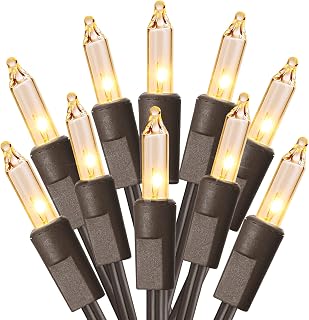Christmas Lights, 300ct 69.6ft Incandescent Christmas Lights Connectable, Outdoor Christmas Tree Lights, 120V UL Certified Indoor Christmas String Lights for Xmas Party Patio, Brown Wire, Warm White