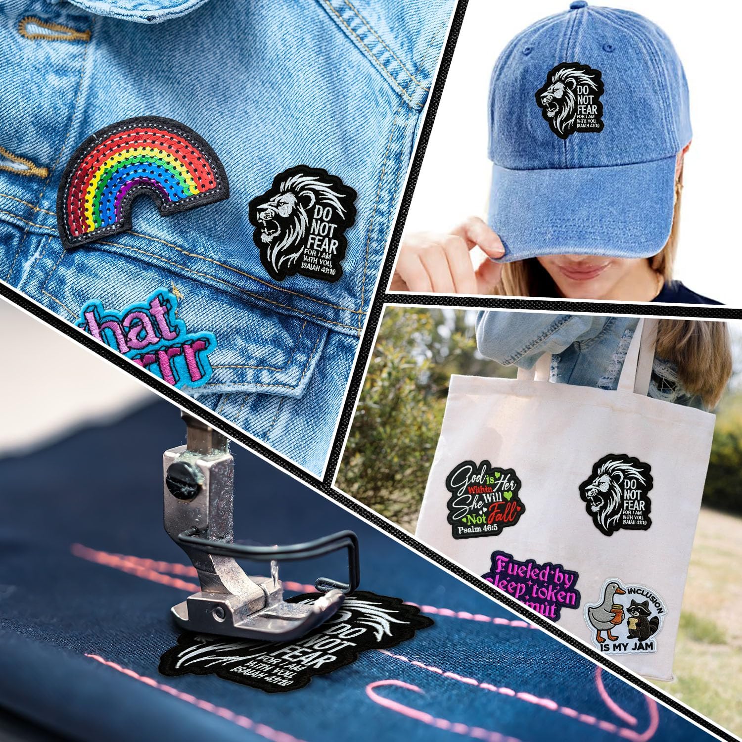 Do Not Fear for I Am with You Patch 3 Inch God Faith Bible Verses Embroidered Patches Sew On Iron On for Backpack, Jacket, Hat, Jeans DIY Uniform Clothes Gift for Men Women Kid Size 3 Inches