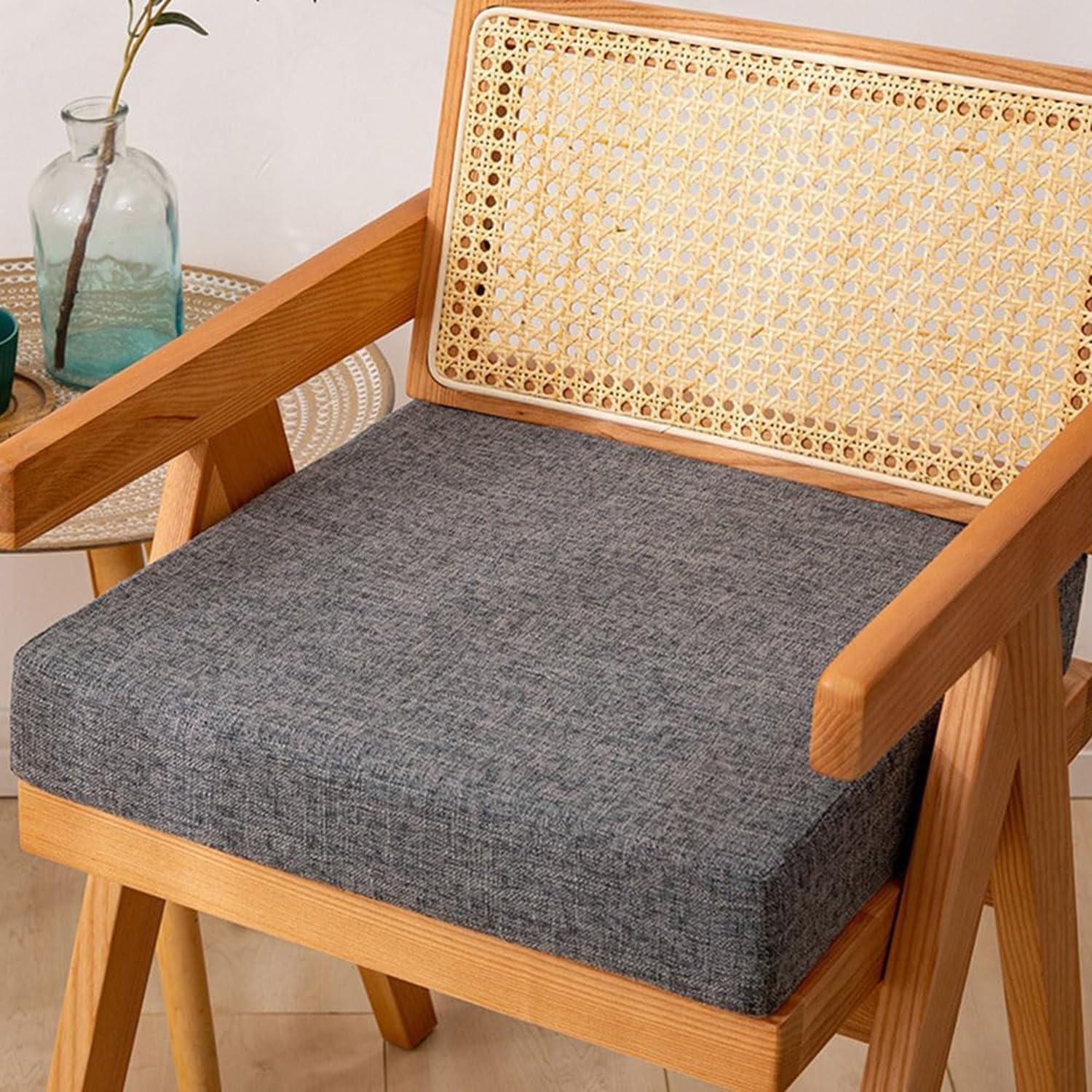 Hoowarm Chair Cushion Kitchen, Memory Foam Chair Pads, 25/28/30/35/40/45/50/55/60cm Non-Slip Chair Pads，Outdoor Indoor Seat Cushion, Removable for Dining Office Garden Chair(Colour1,25x25x8cm)