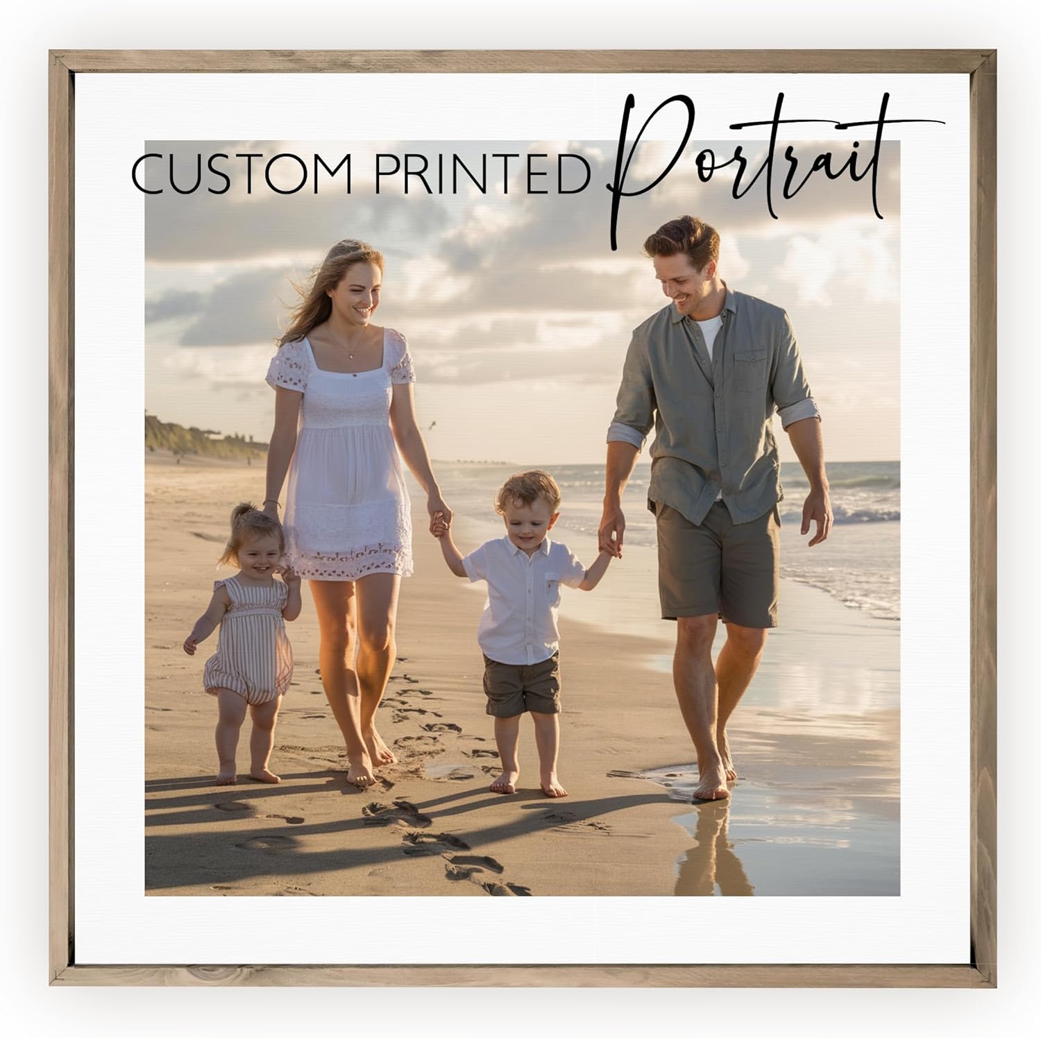 MRC Wood Products Custom Printed Photo Portrait on Canvas-Textured Board – Personalized Wall Art with Frame, Printed from Your Image