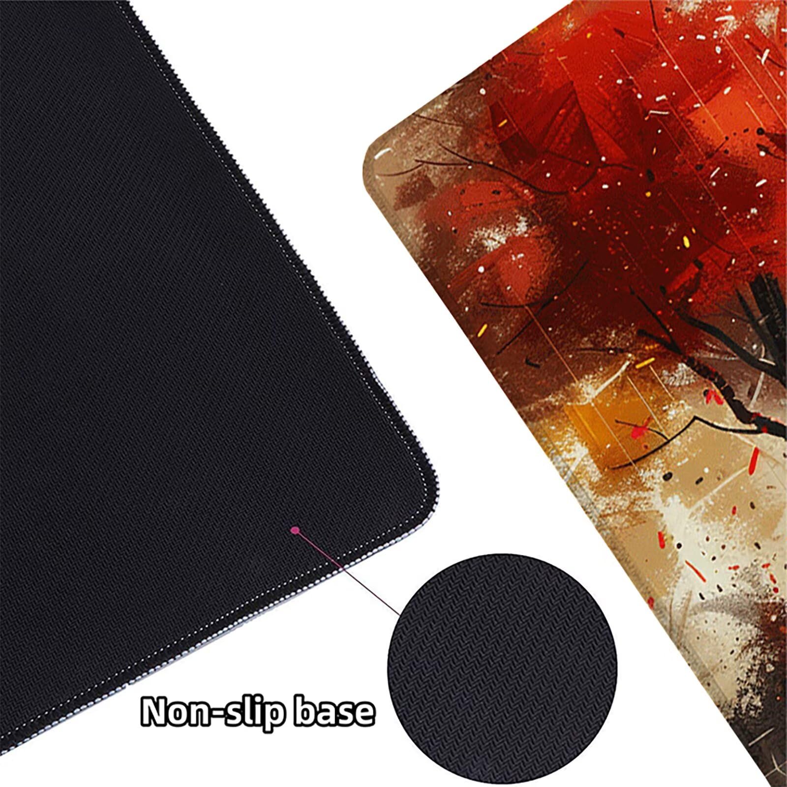 OtoñO Alfombrilla Ratón Gaming XXL 1500x800 mm, Alfombrilla Gaming Rojo Mousepad con Base de Goma Antideslizante, Impermeable Desk Mat para Teclado y Raton, Accesorios Gaming, Regalos de Hombre 9-W