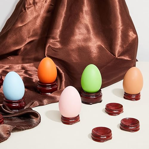 Miniatura 5 de Taiyin 24 soportes esféricos de 3 tamaños para exhibición de cristal, base de cristal, soporte de cristal para bola de huevo de madera, soporte de