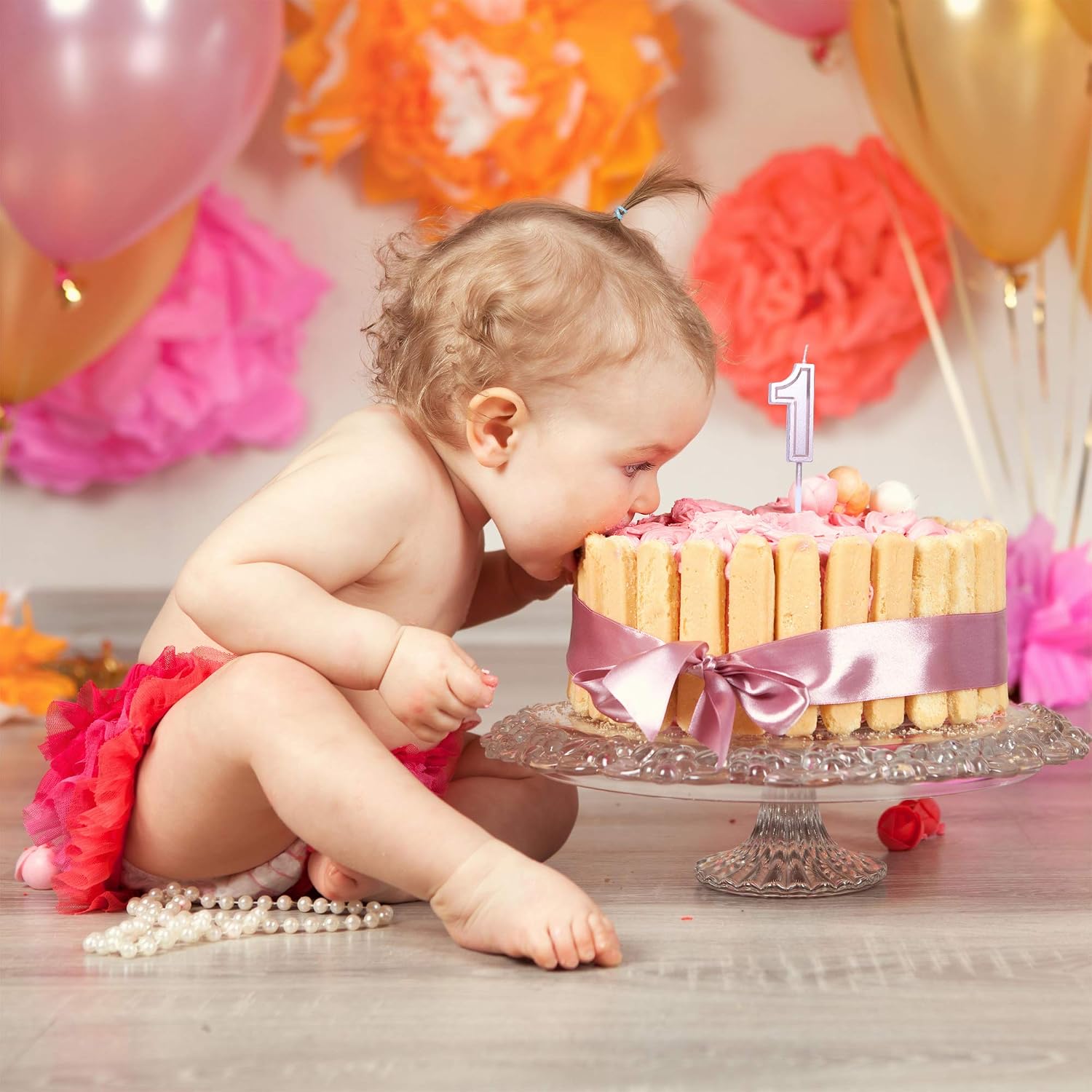 GET FRESH Number 5 Birthday Candle – Silver Number Five Candle on Stick – Elegant Silver Number Candles for Birthday Wedding Anniversary – Baby’s 5th Birthday Candle Cake Topper – Silver 5 Candle