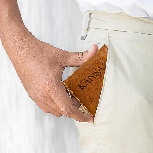 Miniatura 10 de Rico Industries Carteras grabadas con láser de la NCAA Kansas Jayhawks, Negro -, Classic