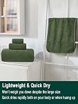 Large Bath Towels Set 30x60 Inches Super Soft Absorbent Quick Dry Luxury Microfiber Shower Towels for Bathroom -Olive Green,Pack of 6