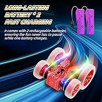 Vista 6 de Automóvil a control remoto giratorio de 360°, vehículos RC 4WD con spray genial, camión de acrobacias RC de doble cara de 2.4Ghz para niños de 6 a