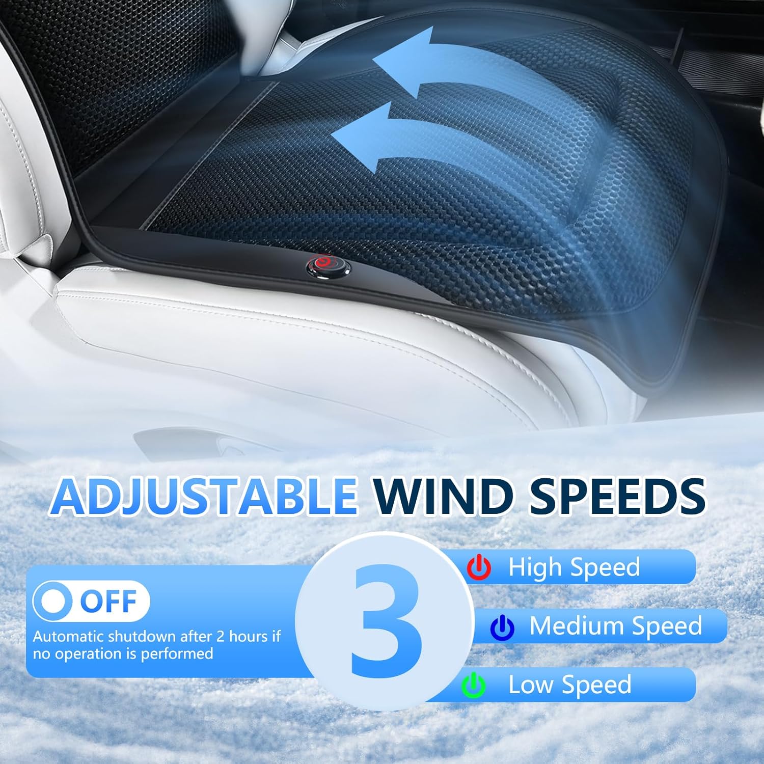 FLORICH Upgraded Cooling Car Seat Cover Front Seat with Blowing&Suction, 12V-24V Ventilated Car Seat Cushion with 8 Turbo Fans