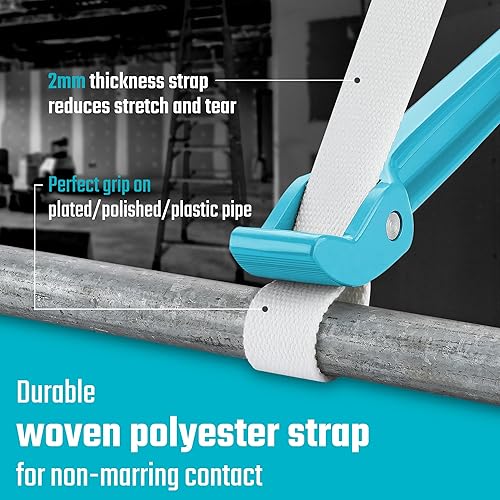 Miniatura 2 de DURATECH Llave de correa de 12 pulgadas, llave de tubo de correa de nailon ajustable, llave de apertura de correa de filtro de aceite, azul