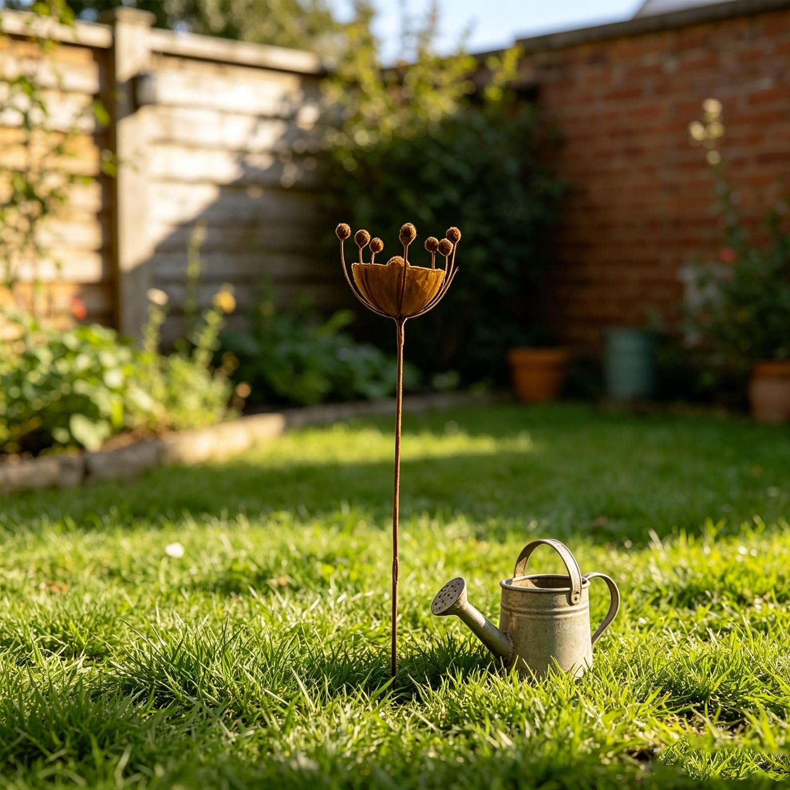Generisch Mangiatoia decorativa da appendere per uccelli, resistente alle intemperie, con 8 scomparti su punte in metallo, per giardino, balcone e esterni, con grande capacità