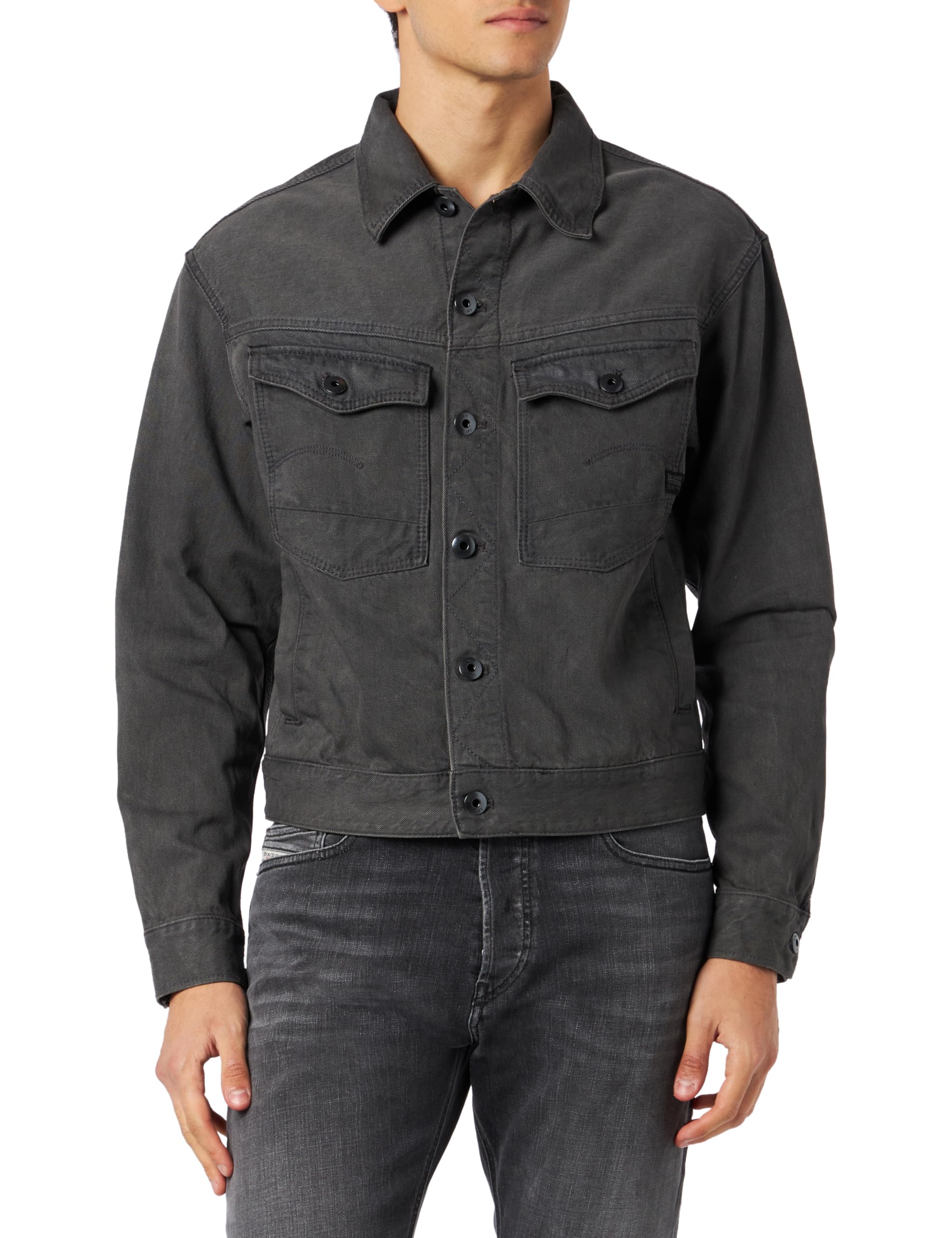 G-STAR RAW Herren Dakota Selvedge Jacke, Grau (faded black ink D23593-D182-D358), M