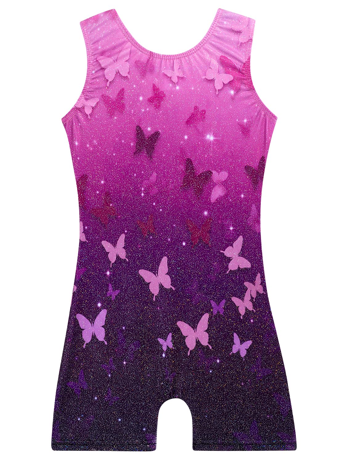 Leotards for Girls Gymnastics Toddler Dance Biketards Mermaid Unicorn Athletic Dance Wear Shiny Rainbow Blue Hotpink