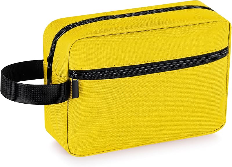 Necessaire de viagem Elviros com alça, amarela brilhante