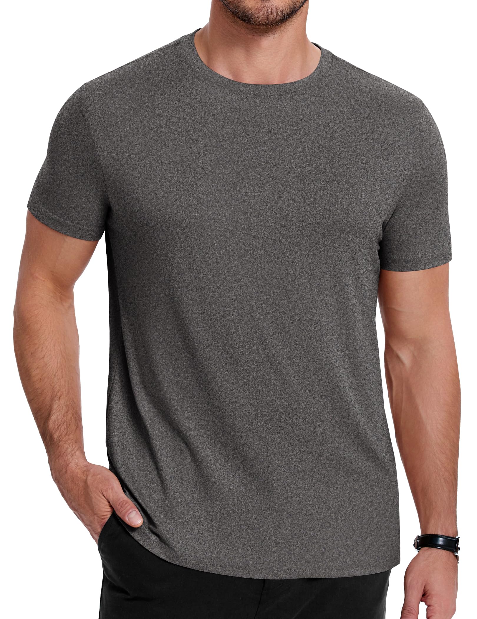 COOFANDY Mens Short Sleeve T-Shirts Crew Neck Casual Summer T Shirts 1-3 Pack Basic Tee Shirt