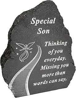 Black And White Stairway To Heaven Special Son Tribute Detail Rock Memorial Grave Plaque Black And White Stairway To Heaven Special Son
