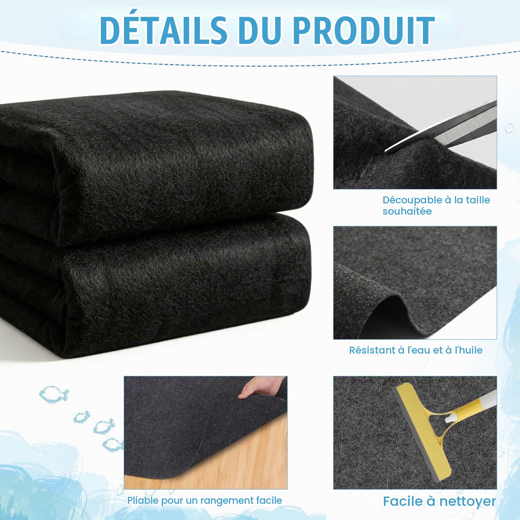 TZEKING Tapis de Sol pour Piscine 4m Rond, Bâche de Protection en Géotextile 200g/m², Antidérapant et Absorbant l'eau pour Piscine Hors Sol, Pliable et Résistant pour Jacuzzi et Spa