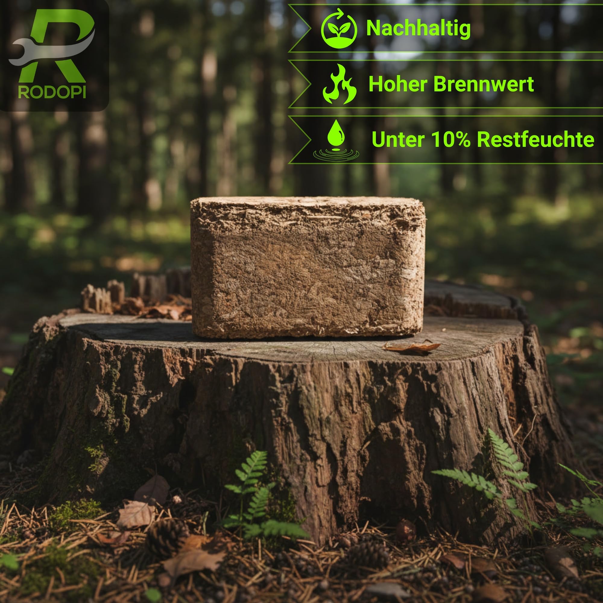 Briketts 30 Kg für Kamin & Ofen – Holz- & Rindenbriketts mit erhöhtem Rindenanteil